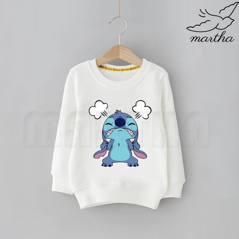 Детский Милый Забавный свитер с героями мультфильмов «Angry Stitch», одноцветные кофты с капюшоном, модные толстовки с длинными рукавами для мальчиков и девочек - Цвет: A