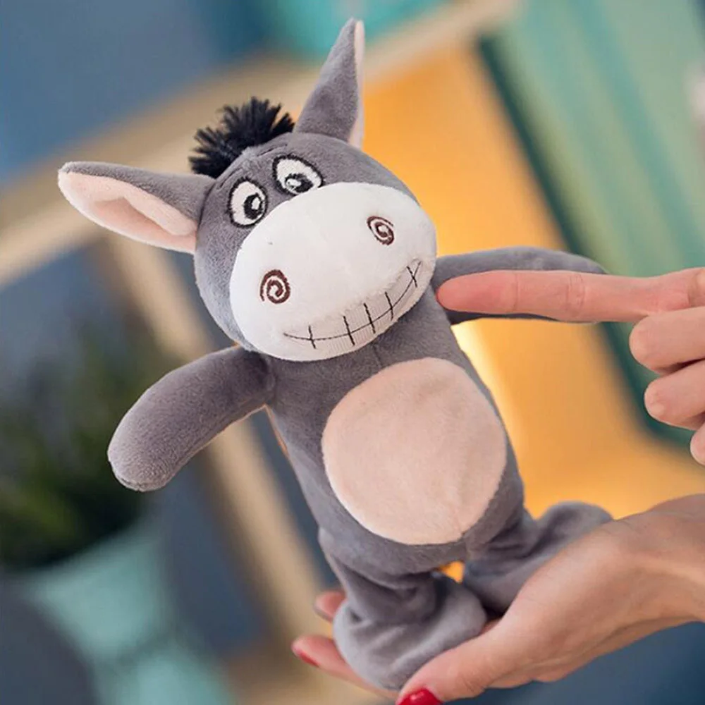 Electronic Talking Donkey Cows Plush Toy Cute Speak Music and Walk Dolls Pets Plush Toys Electric 3