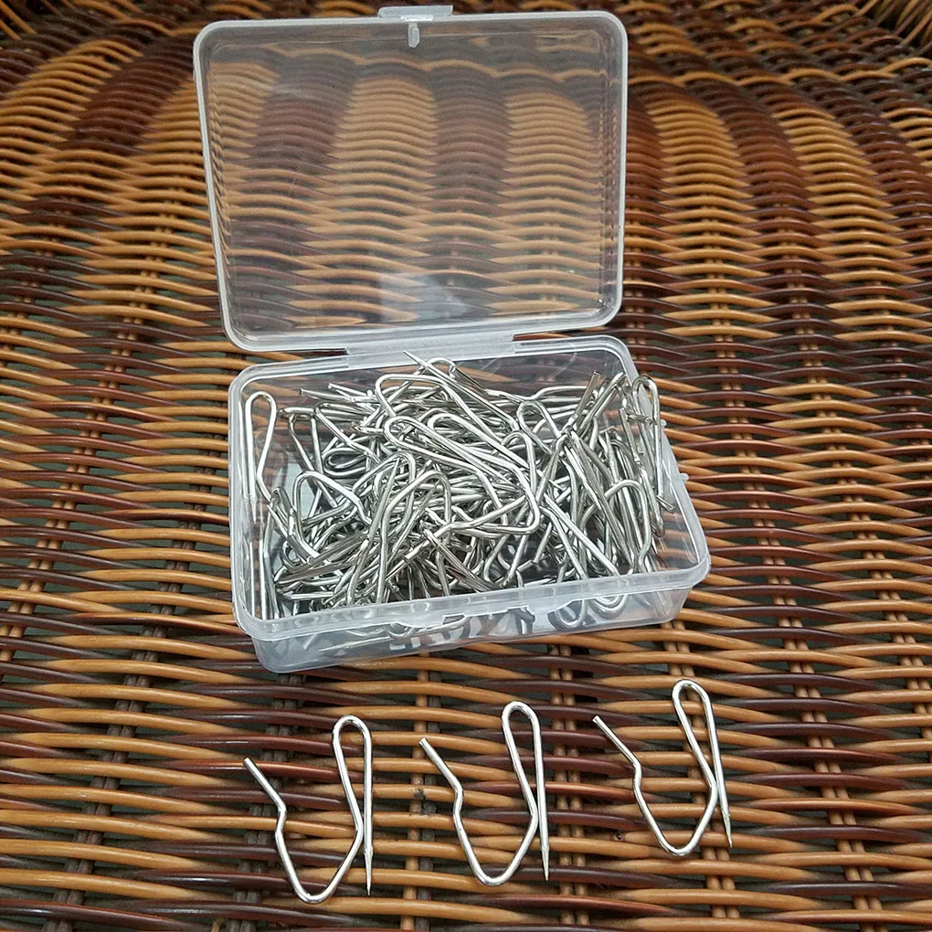 Metal Curtain Hook S-Shaped Pointed Hook Living Room Bedroom Window Curtain Hanging Home Hardware Accessories 60pcs curtain clip