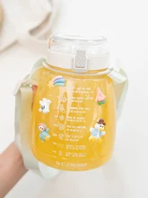 

High-value large-capacity water cup student summer children's big belly cup plastic with straw portable water bottle cup