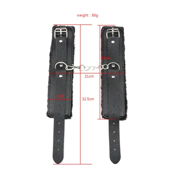 Woman Sex Lingerie Leather Whip Flogger Plush Sex Handcuffs Bondage Slave Exotic Accessories Toys For Couples Games 2