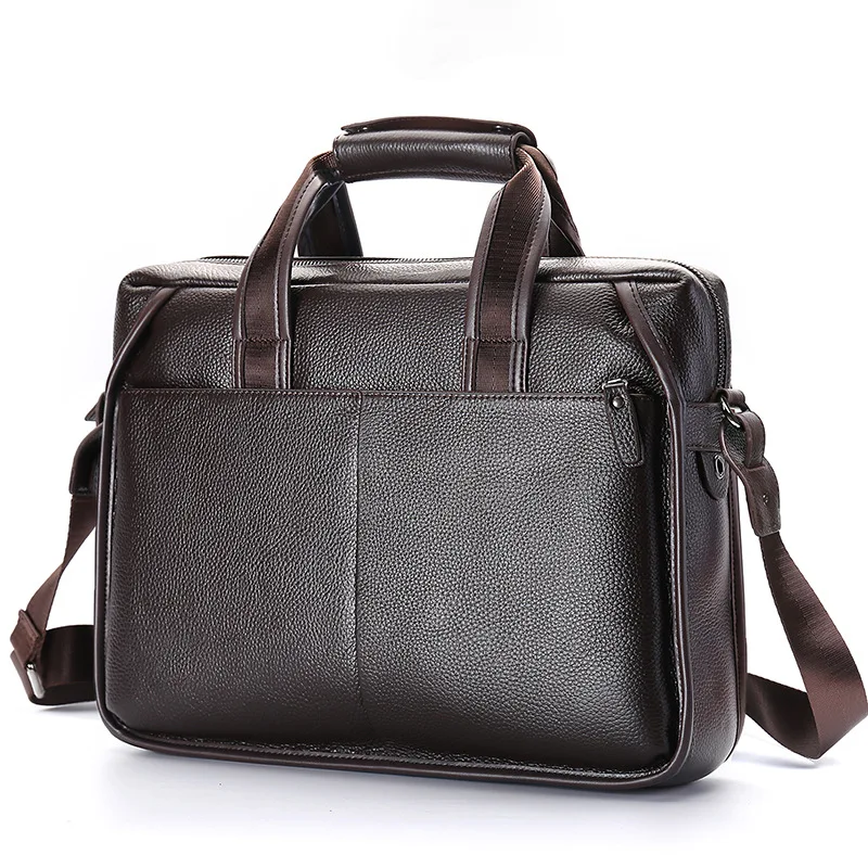 2024 New Fashion Cowhide Male Commercial Briefcase/Real Leather Vintage Men's Messenger Bag/Casual Natural Cowskin Business Bags 3