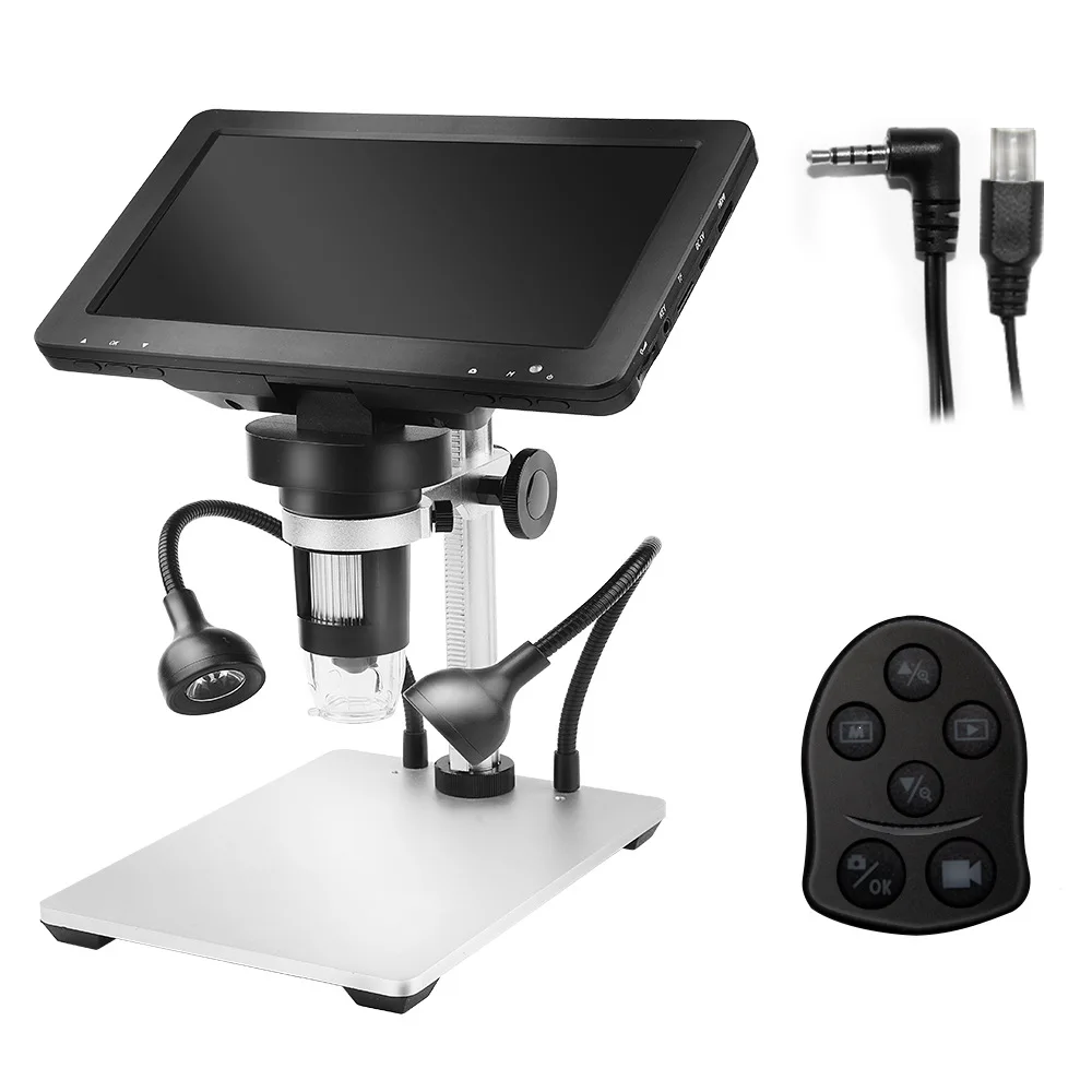 New 7-inch Rotating Screen High-definition Electronic Industrial Microscope Digital Magnifying Glass for Phone Watch Repairing home camera system Surveillance Items