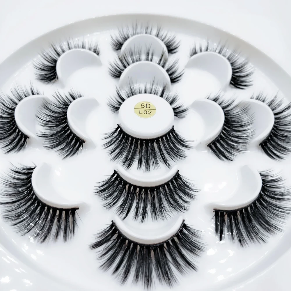 

QSTY 7 pairs natural false eyelashes Dramatic Volume fake lashes long mink lashes eyelash extension mink eyelashes for beauty