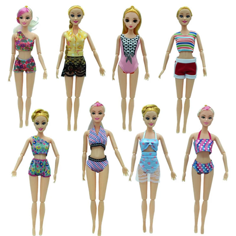 Pour Barbie poupée accessoires mode à la main plage vêtements de bain belle maillot de bain piscine tenue de fête Bikini hauts pantalons maillots de bain