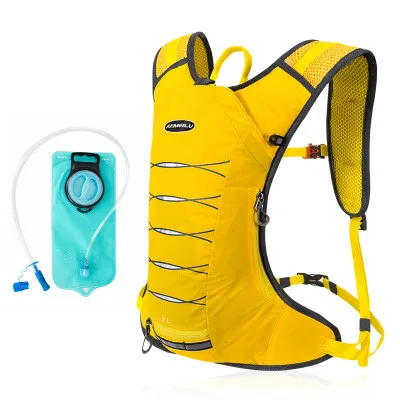 Yellow and water bag Lightweight Bicycle Hydration Backpack Waterproof Camping Backwater Bag Sports Trail Running Marathon Cycling Backpack - Цвет: Yellow and water bag