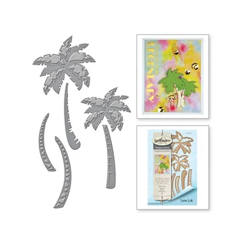 

2020 New Metal Cutting Dies Palm Trees Plant Stencil For DIY Scrapbooking Flower Cut Shapes Embossing Craft Card Making no Stamp