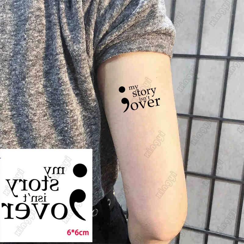 Водостойкая временная татуировка-наклейка My Story на английском языке не над