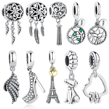 

Fit Original Pandora Charms Bracelet 925 Sterling Silver Minnie Lucky Eye Dream Heart Beads Clear CZ Charms DIY Jewelry Gift