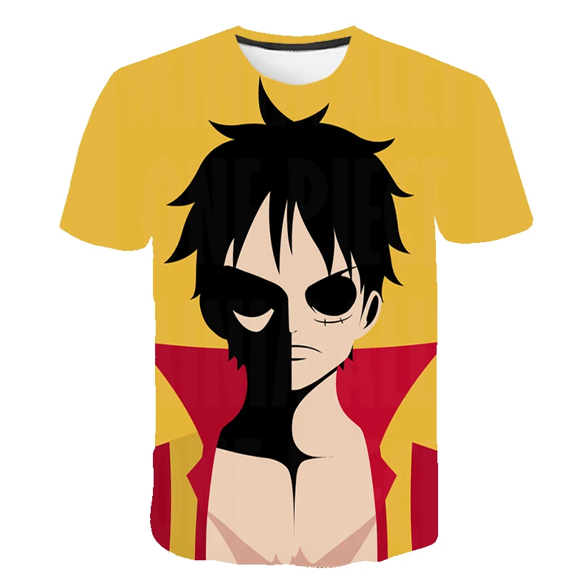Новинка лета 2020 футболка с японским аниме Luffy Zoro детская белая круглым вырезом