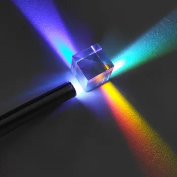 

Cross Dichroic Cube Color Prism Combiner Splitter Optical Prisms Glass K9 Light Experiment Tool Gift Six-Sided Bright Light