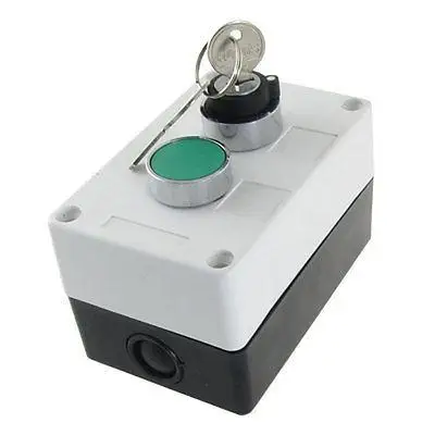 

AC 400V 10A Green Flat Momentary Push Button 2 Position Key Lock Switch Station