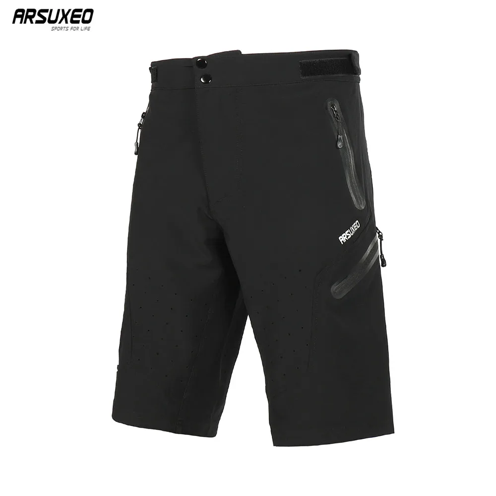 

ARSUXEO Men's Cycling Shorts Bike Shorts Loose fit Outdoor Sport Downhill MTB Mountain Bicycle Short Pants Water Resistant 1703A