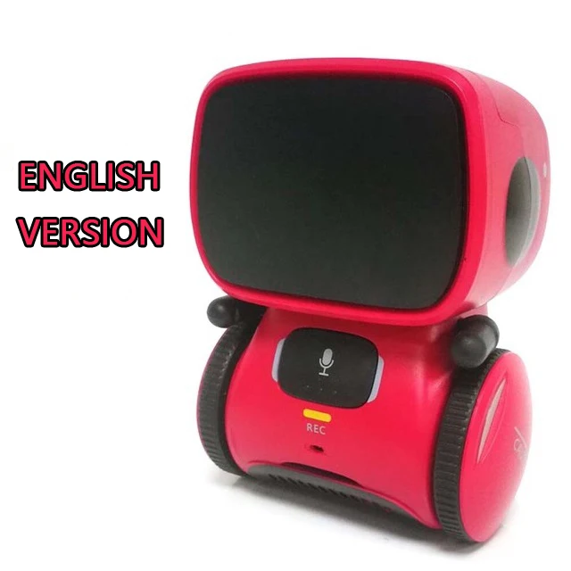 English red Испанский робот-игрушка для детей, танцевальная Голосовая команда, сенсорное управление, игрушки, интерактивный робот, милая игрушка, умный робот для детей, подарки - Цвет: English red