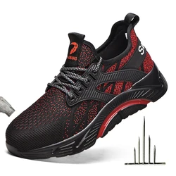 Chaussures de sécurité Anti perçage pour hommes, baskets de travail indestructibles, chaussures de protection respirantes à embout en acier 