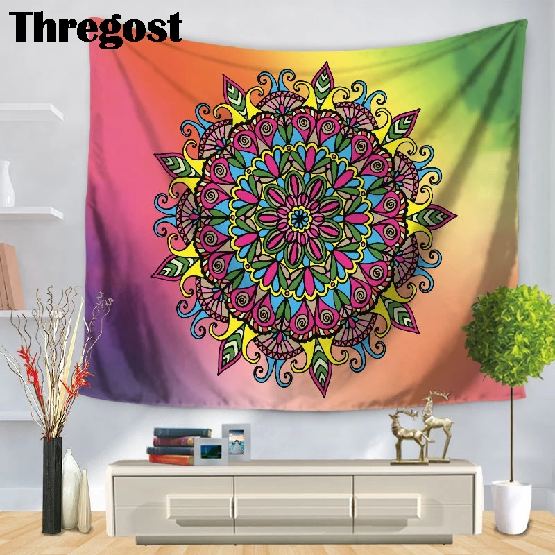 Thregost гобелен настенная Мандала индийские простыни хиппи Настенный декор скатерти полиэстер тканые печатные гобелены настенное искусство