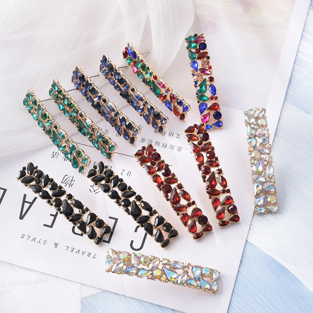 

Ztech Rectangle Metal Colorful Rhinestone Big Drop Earrings Crystals Trend Jewelry Accessories For Women Wholesale High Quality
