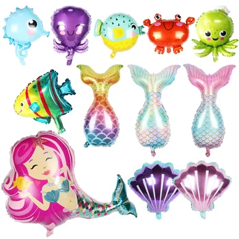 

Under The Sea Animals Foil Balloons Mermaid Ocean Party Helium Balloon Birthday Party Decoration Kids Ballon Baby Shower