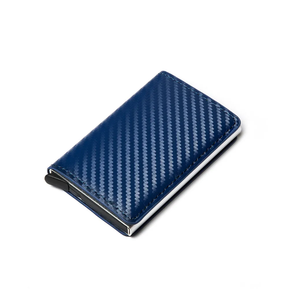 New Carbon Fiber Card Holder Wallets Men Brand Rfid Black Magic Trifold Leather Slim Mini Wallet Small Money Bag Male Purses