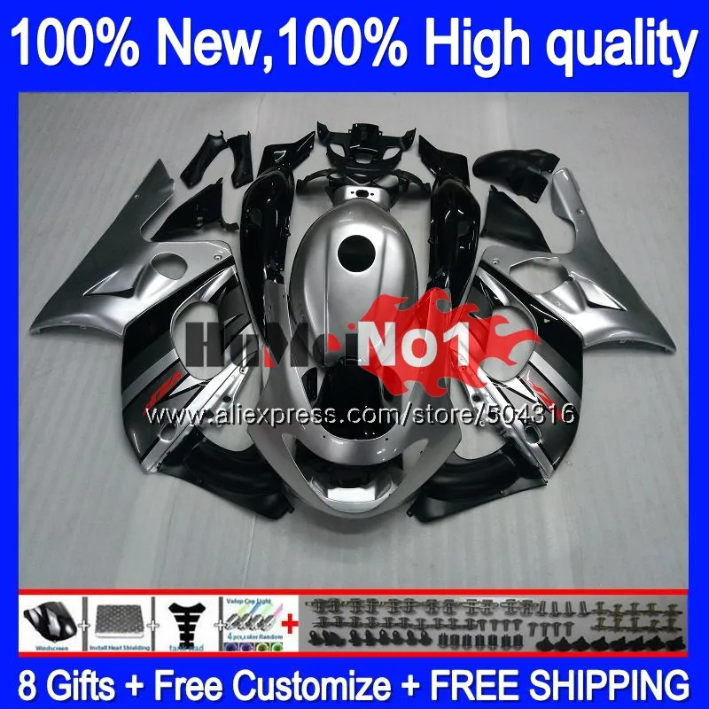 YZF 600R для YAMAHA Thundercat YZF-600R 39MC. 39 YZF600R 2002 2003 2004 2005 2006 2007 96 02 03 04 05 06 07 обтекатель серебристо-черного цвета