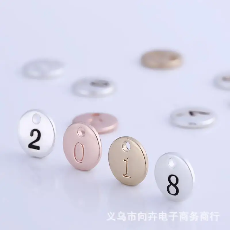 

0-9/10 digit each set of pendant accessories wholesale diameter 10 mm, suitable for necklace jewelry crafts charm digital pendan