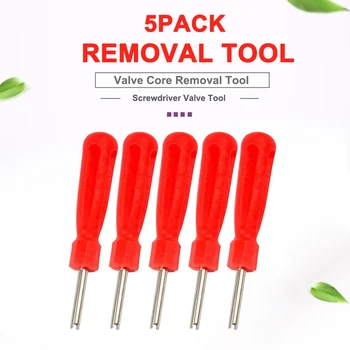 

5pcs Plastic Handle Car Valve Core Removal Single Head Tire Repair Tools Screwdriver Valve Tool