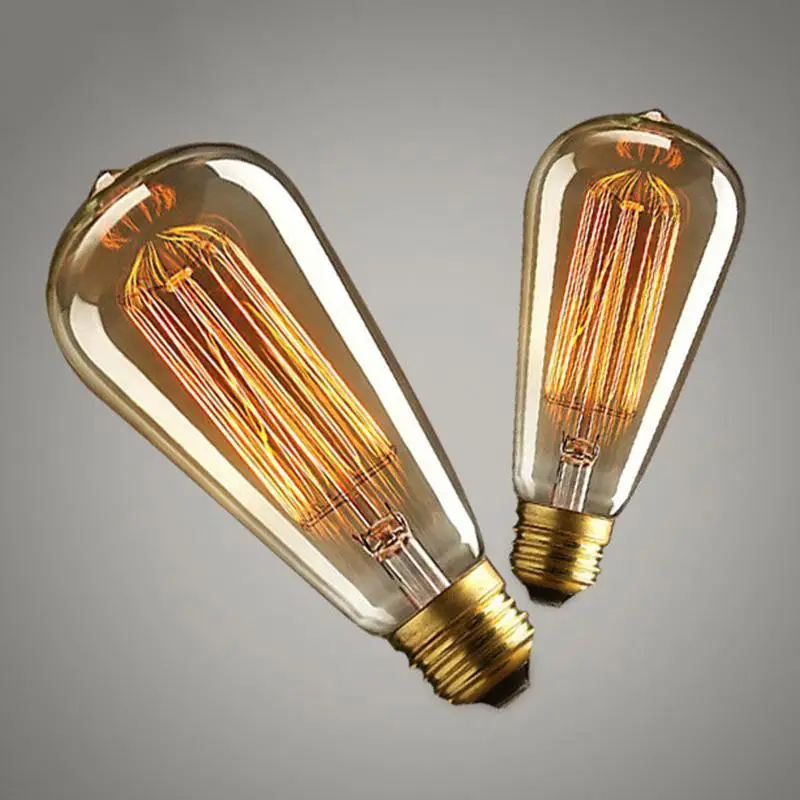 Ретро Edison led светильник лампочка E27 220 В 40 Вт ST64 лампа накаливания ампулы лампы Винтаж Edison LampDecor промышленный Стиль лампа