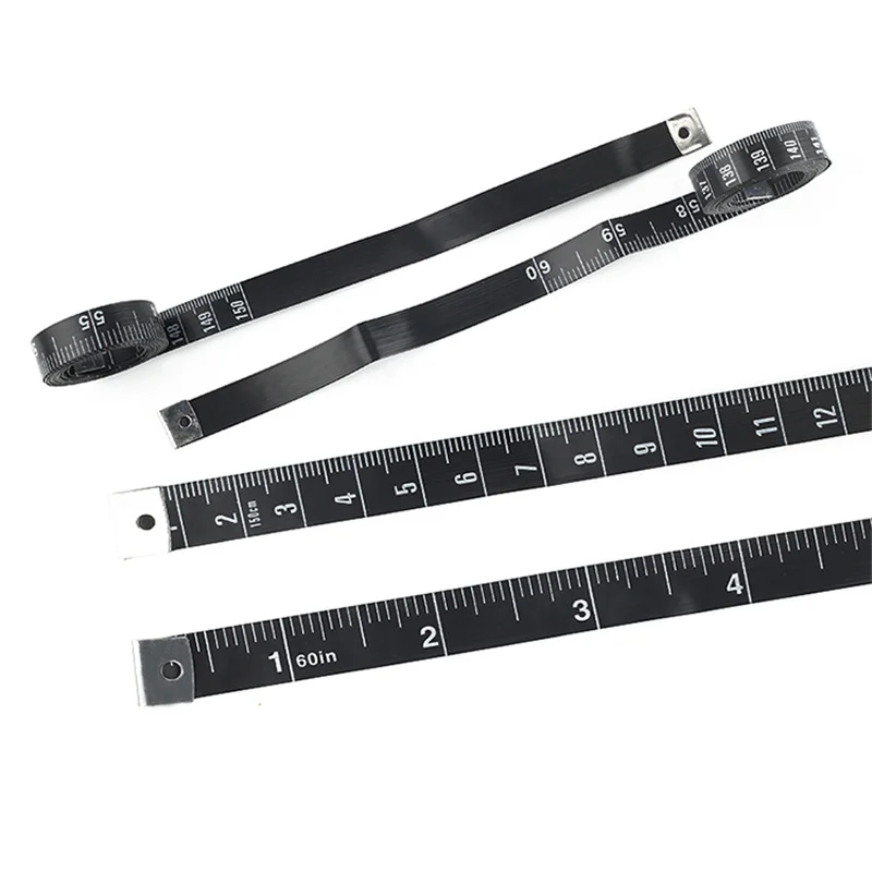 150cm/60inch Black Portable Tape Measure Body Measuring Ruler Sewing Tailor Mini Soft Flat Ruler Centimeter Meter Measuring Tape inline water meter