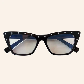 

Ladies Cat Eye Acetate Optical Frames Clear Lens Optical Glasses Brand Designer Rivet Eye Glasses оправа для очков женская