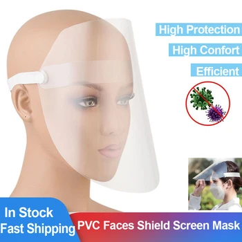

10/5PCS Transparent Safety Protective Face Mask PVC Faces Shield Screen Mask Cover Transparent Face Eyes Protector Anti-fog Mask