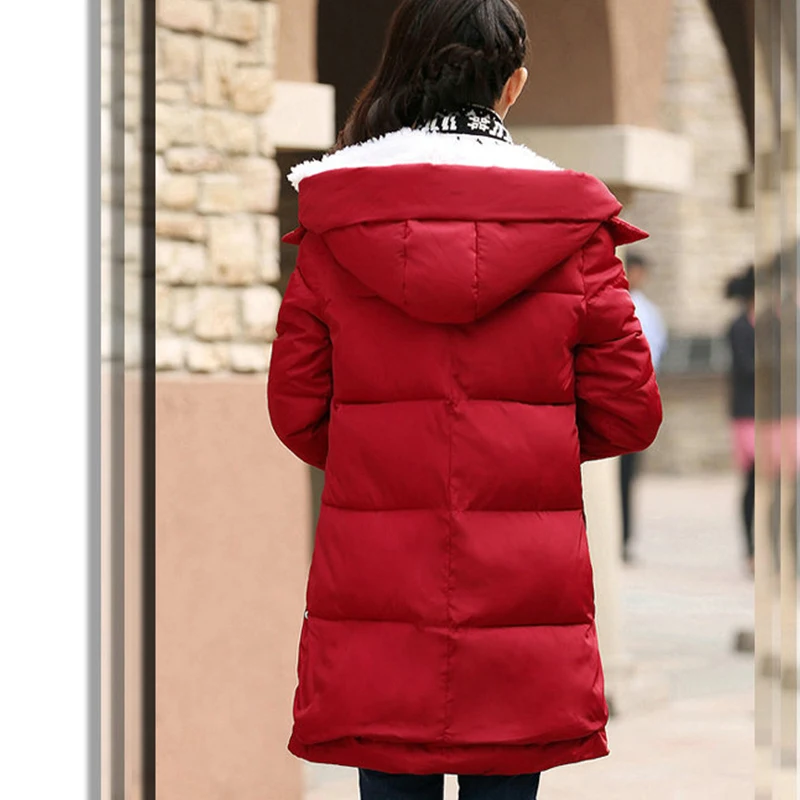 Женские зимние пальто больших размеров 5XL, модные однотонные Длинные парки с большим карманом, женские новые пуховики с капюшоном, утепленная хлопковая куртка для женщин