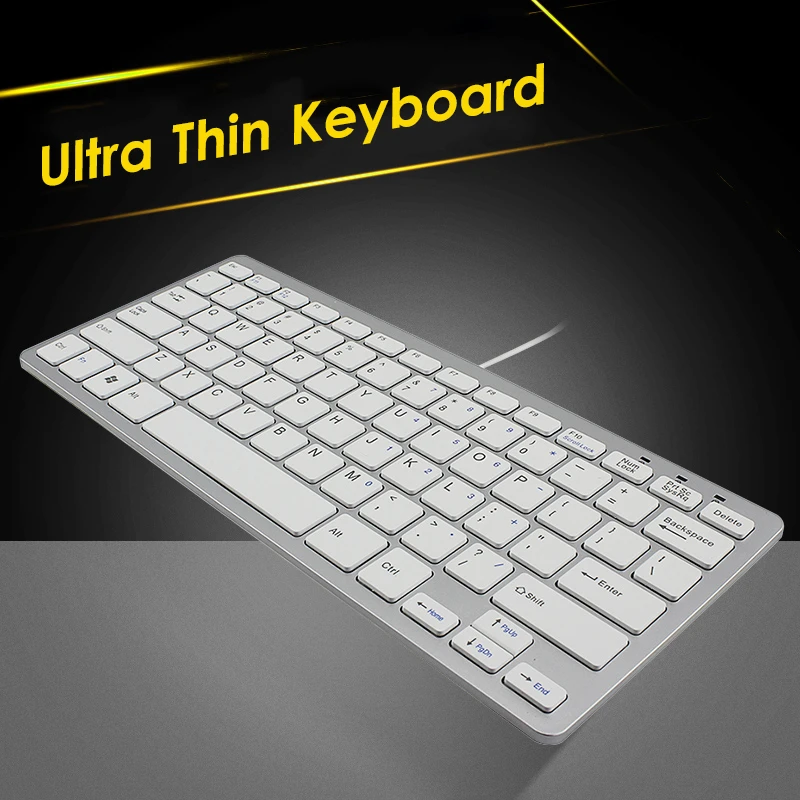 CHYI Мини тонкая портативная клавиатура Usb кабель проводной Ультратонкий чехол компьютер белый Keybord для ноутбука эргономичная офисная клавиатура для Mac