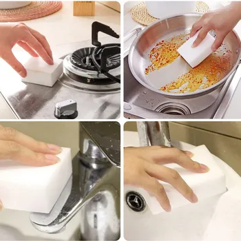 

60 Pieces Magic Cleaning Eraser Sponge Eraser Packs Sponge Foam Clean Tool Melamine Foam For Kitchen Bathroom Furniture Car