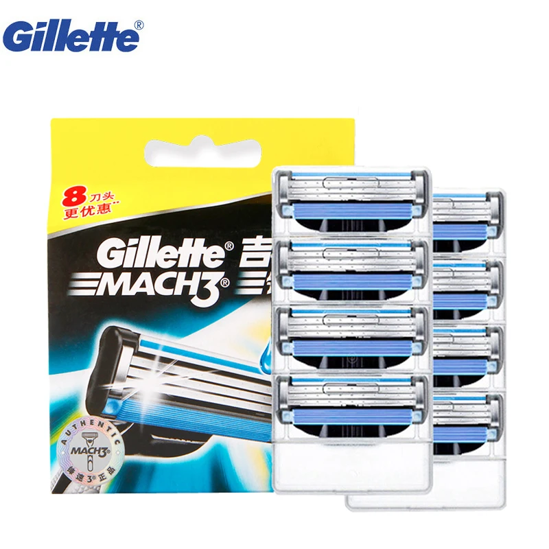 Бритвенные станки Gillette Mach 3 для мужчин Оригинальные запасные лезвия бритья