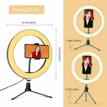 

10" LED Ring Light With Tripod Photography Lighting Live Fill Light For Selfie Makeup Video For IPhone Samsung Huawei Xiaomi