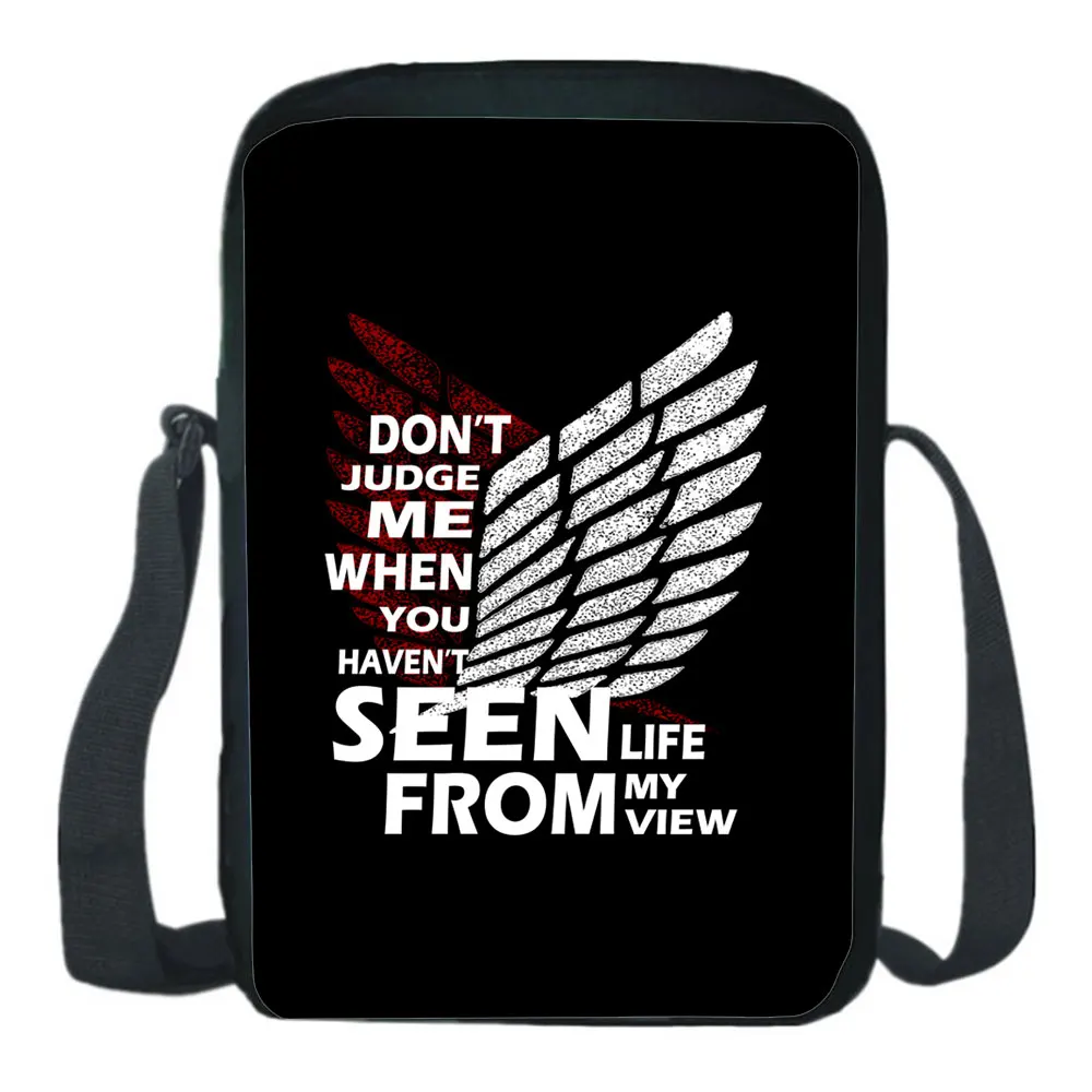 Attack On Titan School Bag Backpack Messenger Bag Teenagers Anime Boys Crossbody Handbag Student Backpacks