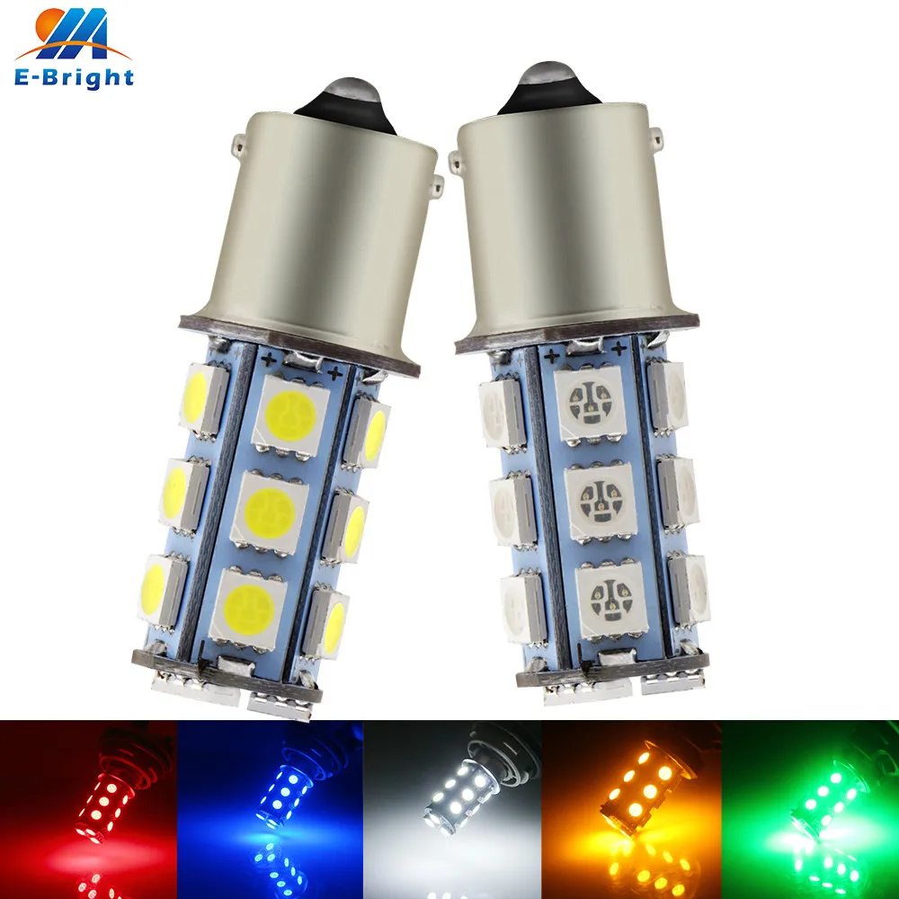 2Pcs 1156 7506 BA15S LED Bulb 27SMD Multicolor Reverse Light DRL