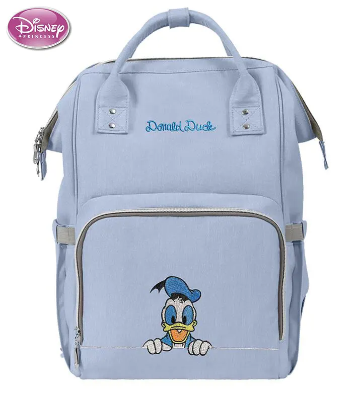 DS02-BLUE Disney пеленки мешок рюкзак USB бутылка изоляционные сумки Минни Микки большая сумка для путешествий Оксфорд кормления ребенка Мумия сумочка - Цвет: DS02-BLUE