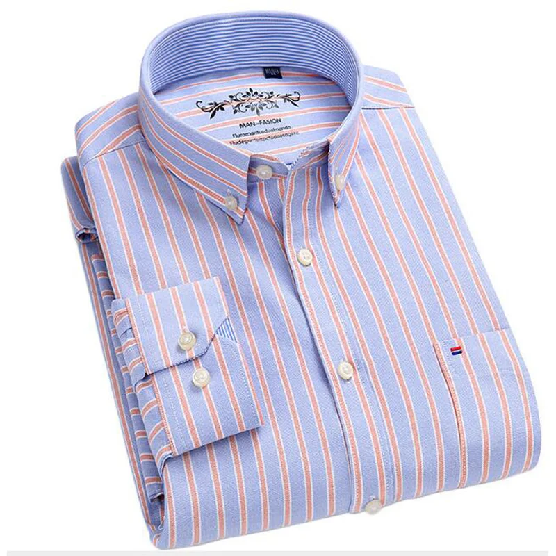 Новая мужская полосатая рубашка с длинным рукавом брендовая рубашка chemise homme slim fit хлопковая рубашка платье рубашка