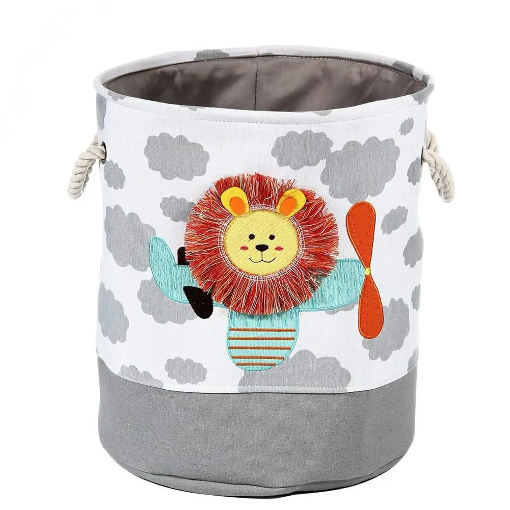 

Laundry Basket Folding Basket Round Storage Cartoon Bucket Dirty Clothes Organizer Storage Bin Large Hamper Collapsible Holder