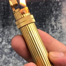 TH 1950s watch video brass7.4* 1,7 см цилиндрическая керосиновая Зажигалка ручной работы