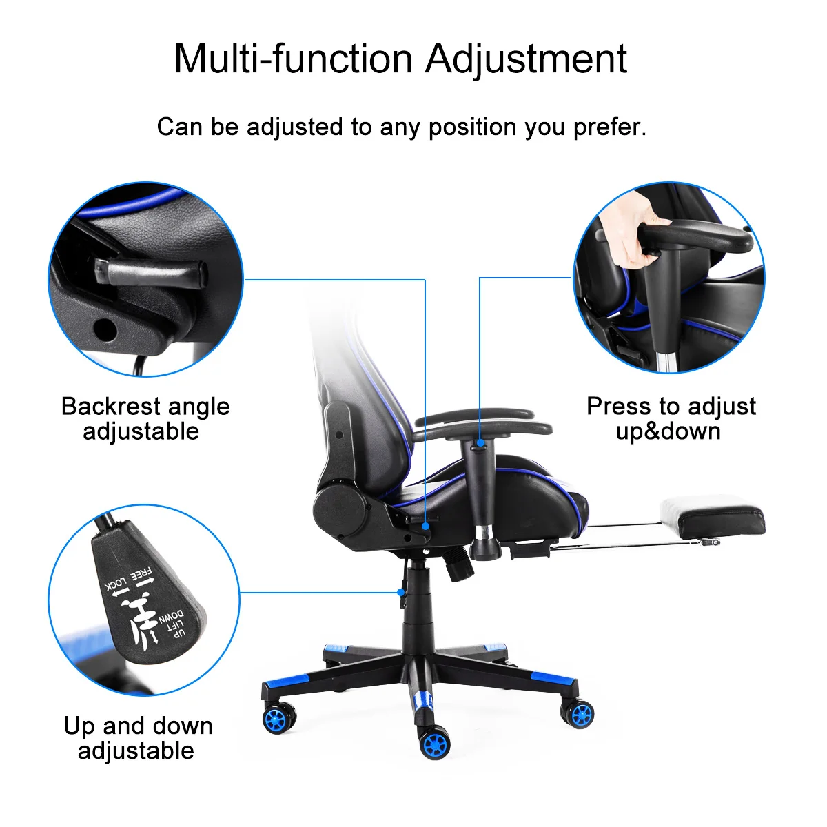  180° Wcg Gaming Chair Electrified Internet Cafe Armchair Ergonomic Computer Chair Lying Household O