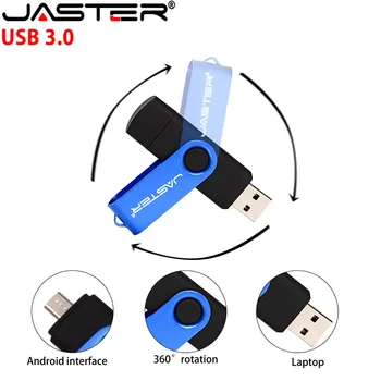

JASTER High Speed USB3.0 Flash Drive OTG Pen Drive 128gb Usb Stick 32gb 256gb Pendrive Flash Disk 64gb for Android SmartPhone/PC