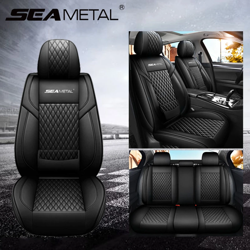 Fundas de cuero de lujo para asientos de coche, cojines universales para las cuatro estaciones, alfombrilla SEAMETAL de diseño de alta gama, accesorios para coche|Coberturas de asiento de - AliExpress