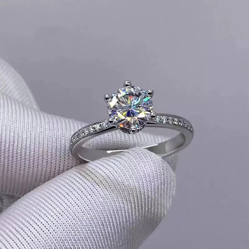 Exquisitie кольцо из муассанита для женщин, ювелирное изделие, подарок, обручальное кольцо, набор из шести когтей, блестящий, лучше, чем бриллиантовый подарок
