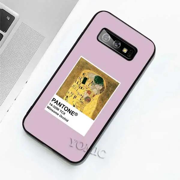 Мягкий чехол для samsung Galaxy S10 5G S10e S9 S8 Plus S7 Edge Note 8 9 10+ черный силиконовый чехол для телефона Van Gogh Pantone - Цвет: B06