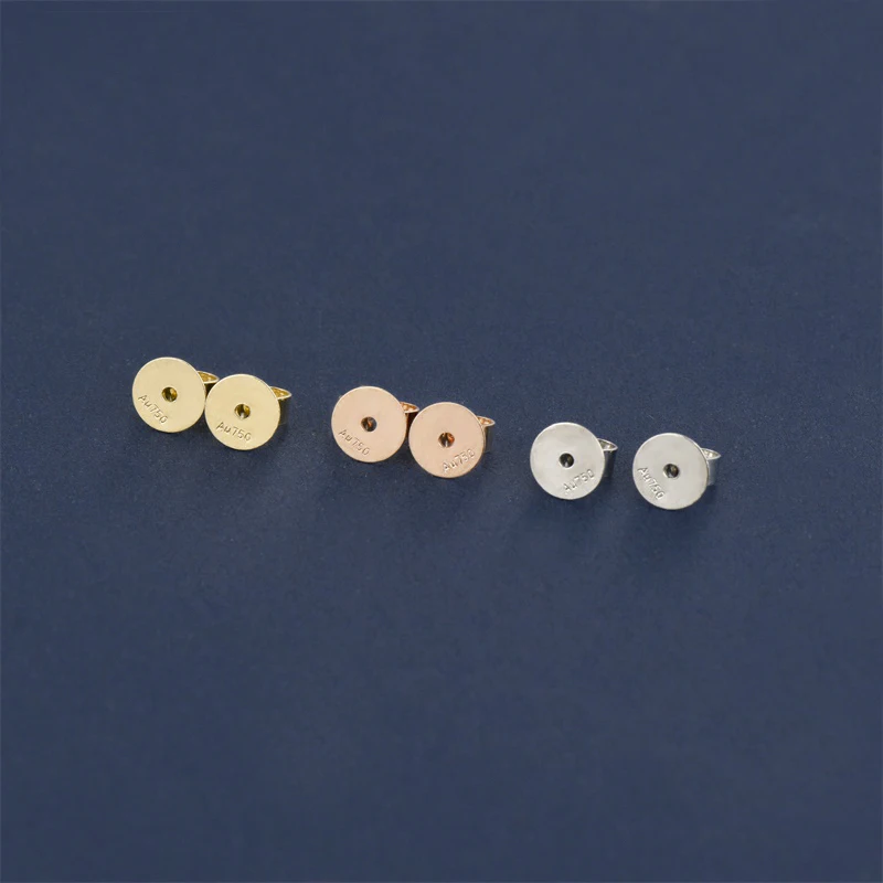 Sinya 18k Gold Earring Plug Finding Back Clasp Au750 Fine Jewelry DIY Accessories High Quality On Sale