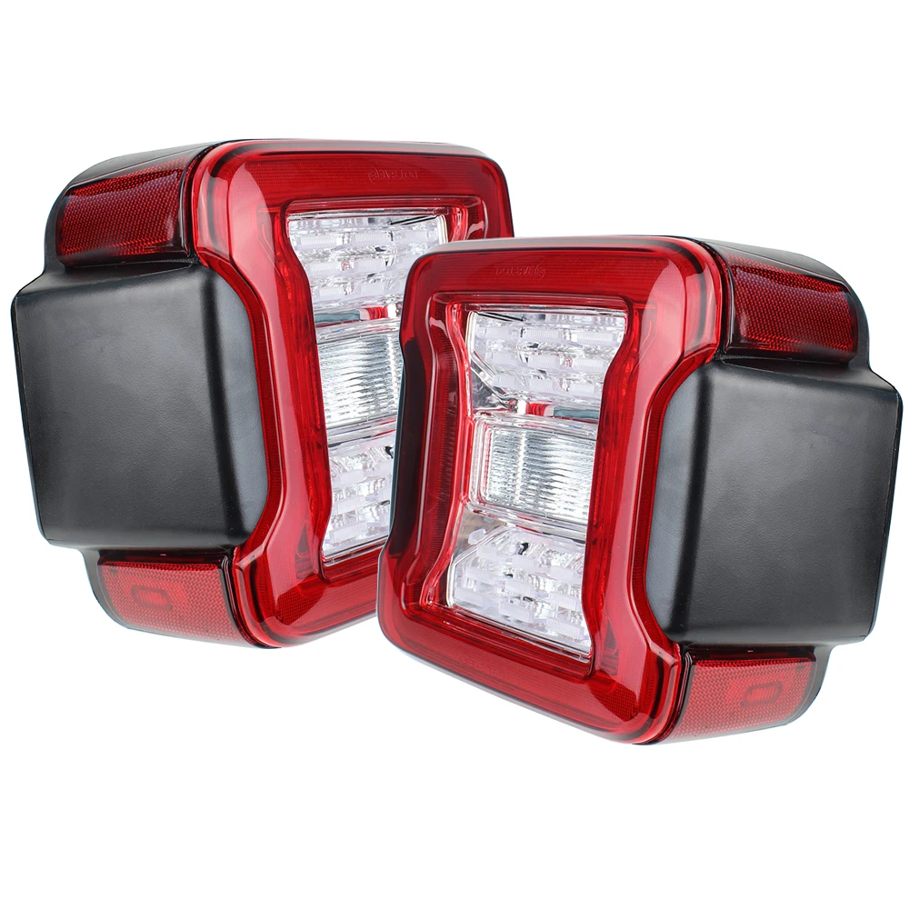 

Luces traseras LED de Color rojo para Jeep Wrangler JL JLU 2018 2019 Sport Rubicon ahara Pair reemplazo de lámpara trasera JL USA o europeo
