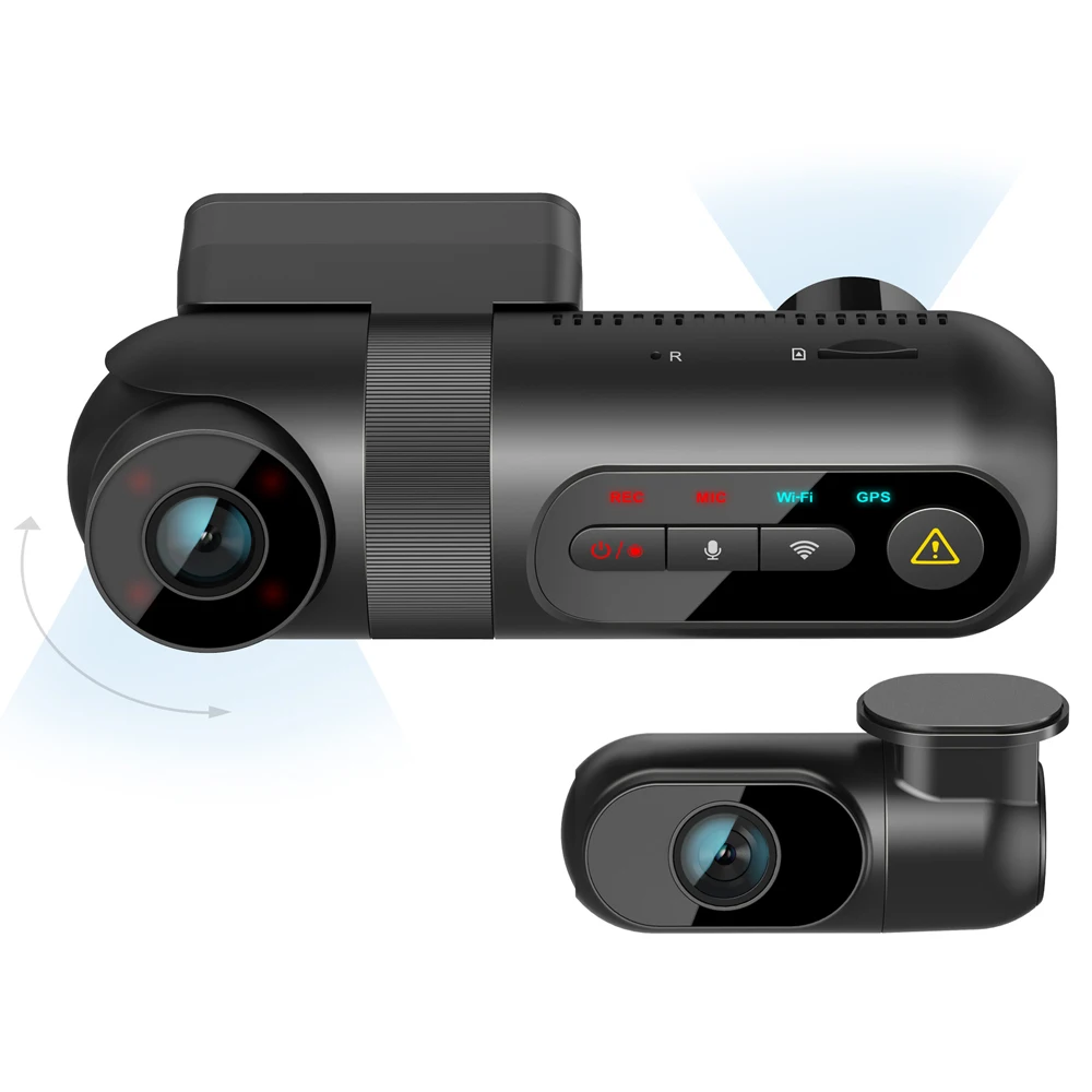 VIOFO T130 Car DVR 3 Channel Dash Cam with GPS Sony Sensor Superior IR Night Vision Rotatable Inside Camera Voice Notification |