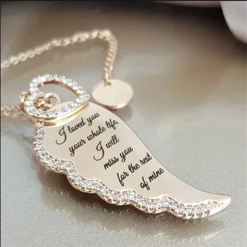 

6pcs I will Miss You Forever Angel Wing Necklace